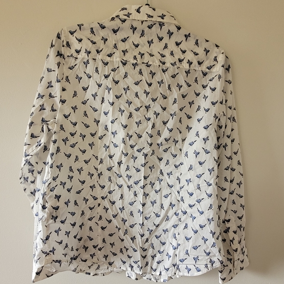Tommy Hilfiger Large Women's Button Front Top Bluebird Printed - Picture 2 of 7